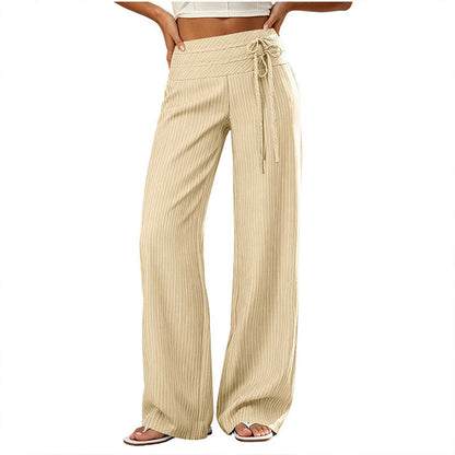 Women's Striped Wide-Leg Pants