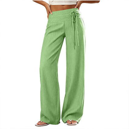 Women's Striped Wide-Leg Pants