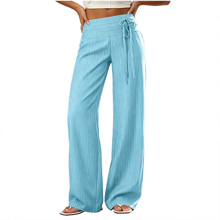 Women's Striped Wide-Leg Pants