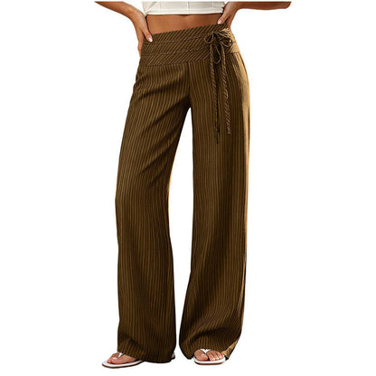 Women's Striped Wide-Leg Pants
