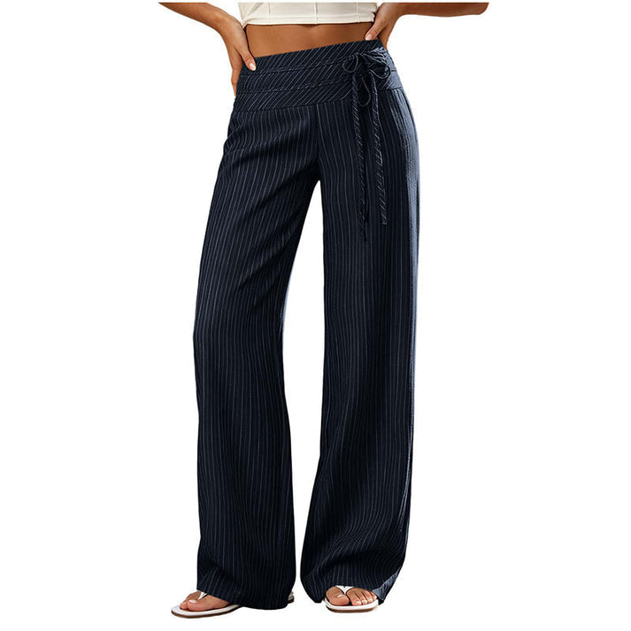 Women's Striped Wide-Leg Pants