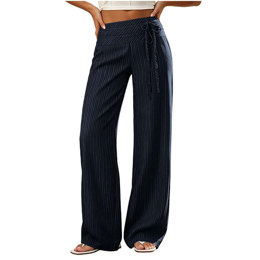 Women's Striped Wide-Leg Pants