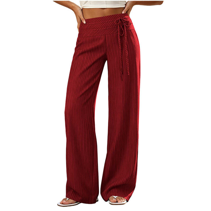 Women's Striped Wide-Leg Pants