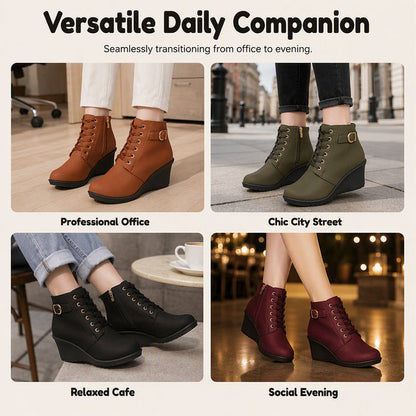 Women's Lace-Up Wedge Ankle Boots