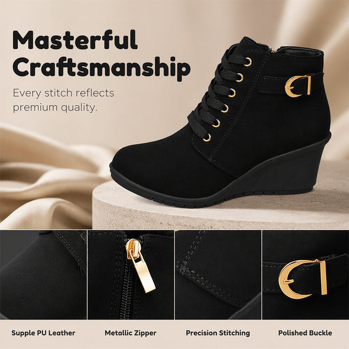 Women's Lace-Up Wedge Ankle Boots