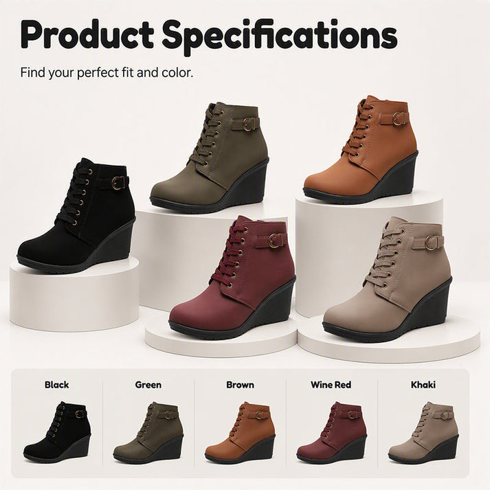 Women's Lace-Up Wedge Ankle Boots