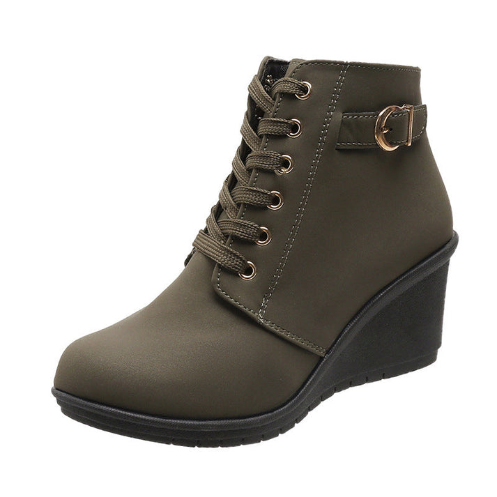 Women's Lace-Up Wedge Ankle Boots