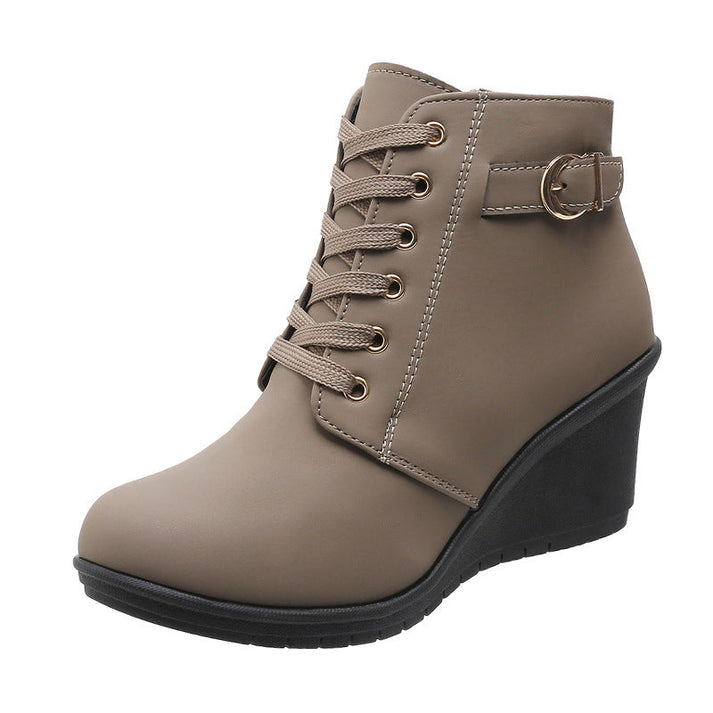 Women's Lace-Up Wedge Ankle Boots