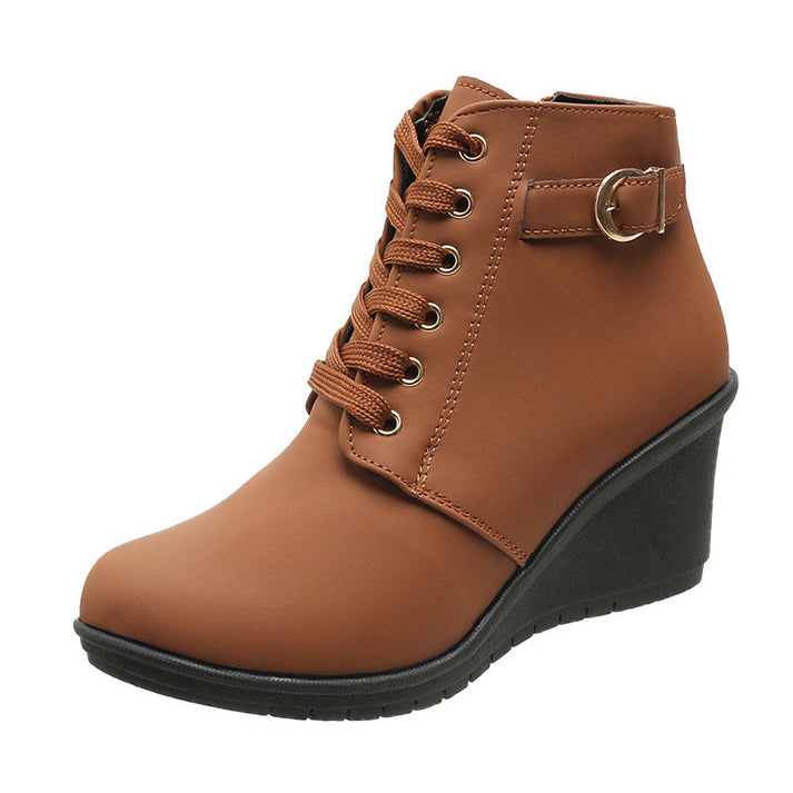 Women's Lace-Up Wedge Ankle Boots