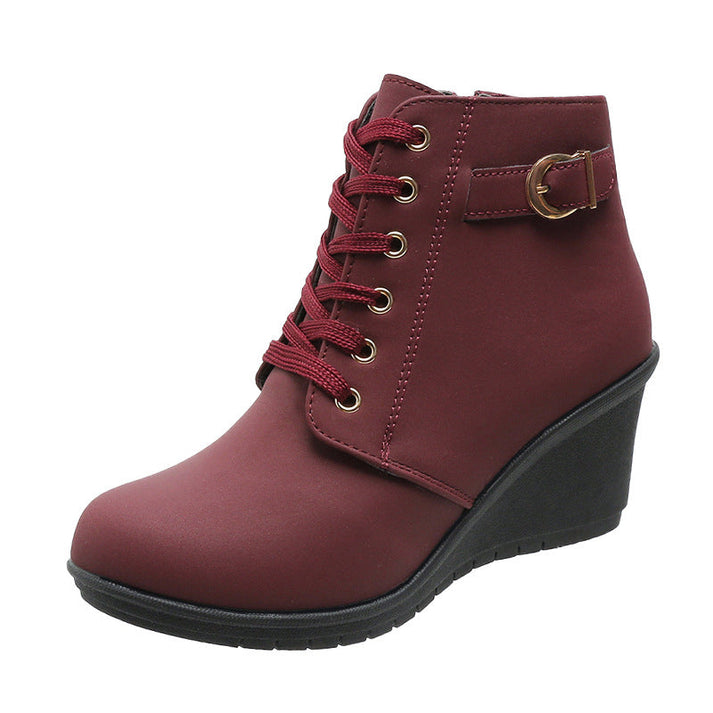 Women's Lace-Up Wedge Ankle Boots