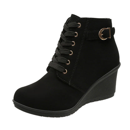 Women's Lace-Up Wedge Ankle Boots