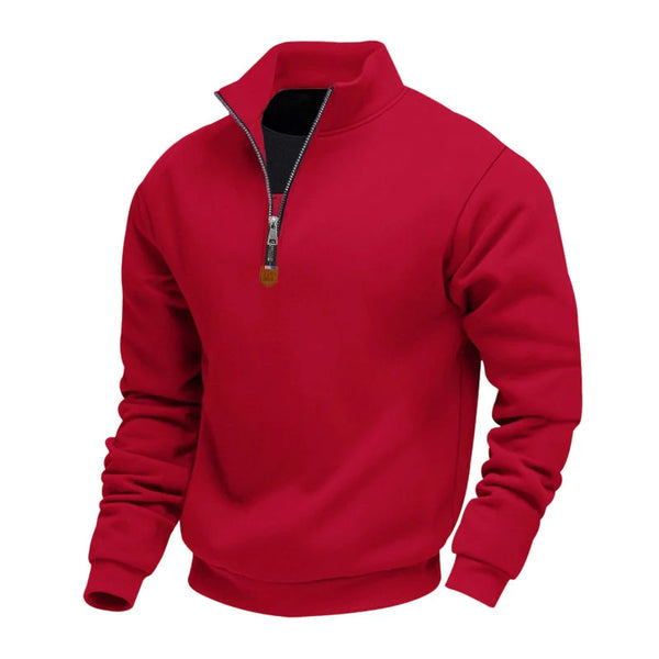 Men's Quarter-Zip Stand Collar Sweatshirt