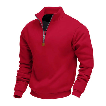 Men's Quarter-Zip Stand Collar Sweatshirt