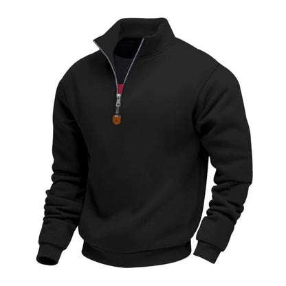 Men's Quarter-Zip Stand Collar Sweatshirt