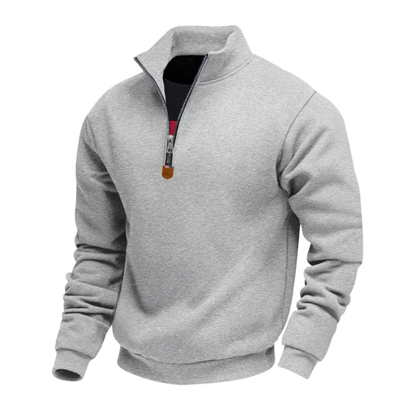 Men's Quarter-Zip Stand Collar Sweatshirt