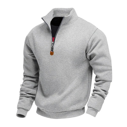 Men's Quarter-Zip Stand Collar Sweatshirt