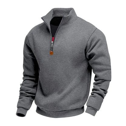 Men's Quarter-Zip Stand Collar Sweatshirt