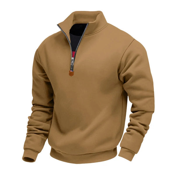 Men's Quarter-Zip Stand Collar Sweatshirt