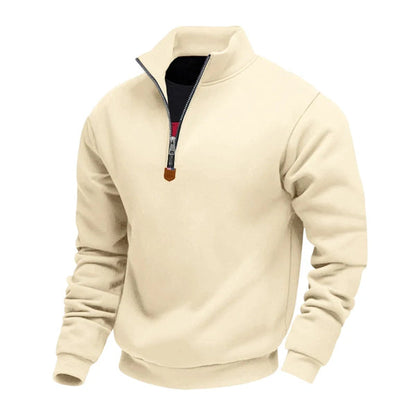Men's Quarter-Zip Stand Collar Sweatshirt