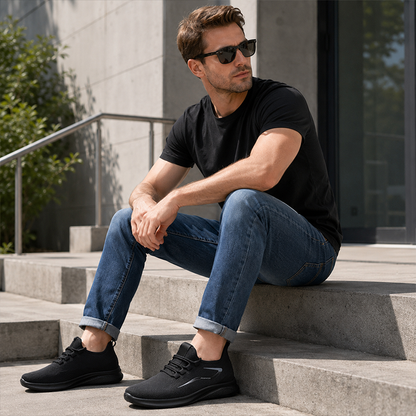 Men's Knit Lace-Up Sneakers