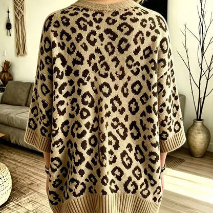 Women's Leopard Print Knit Cardigan