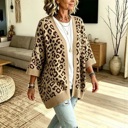 Women's Leopard Print Knit Cardigan