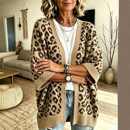 Women's Leopard Print Knit Cardigan