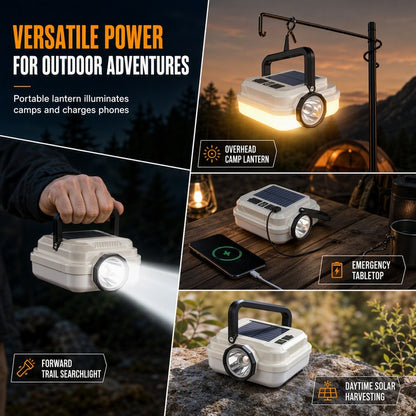 Portable Solar Camping Lantern with Hanging Hook