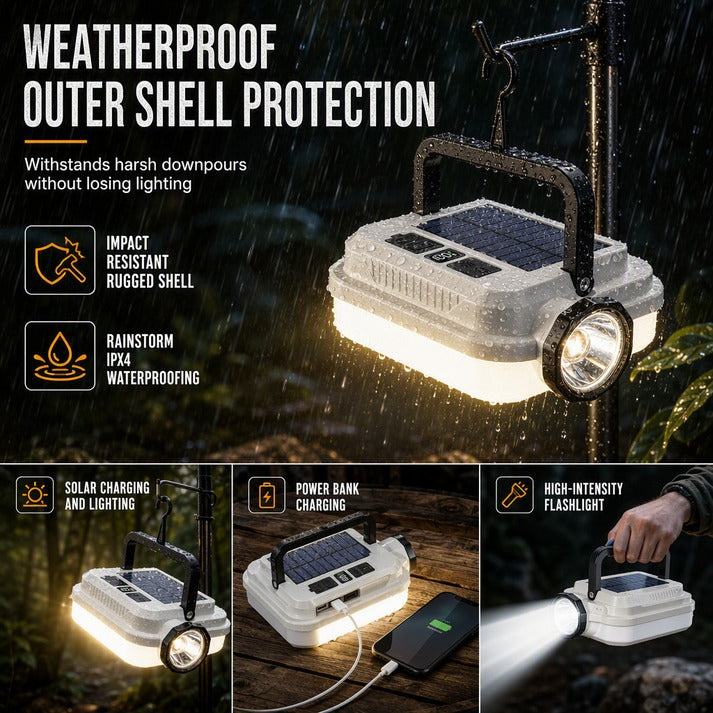 Portable Solar Camping Lantern with Hanging Hook