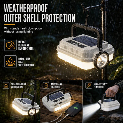 Portable Solar Camping Lantern with Hanging Hook