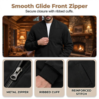 Men's Classic Bomber Jacket with Zip Front