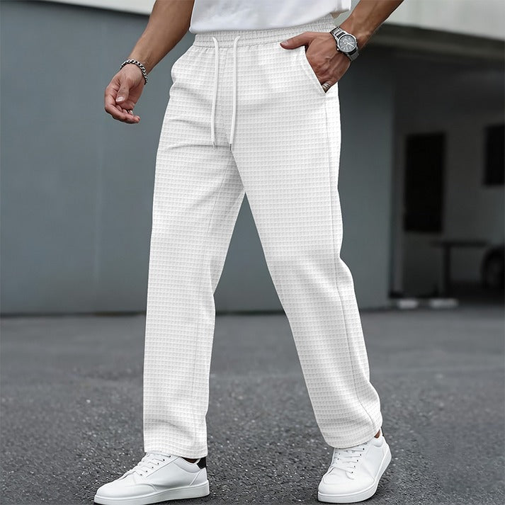 Men's Waffle-Textured Drawstring Pants