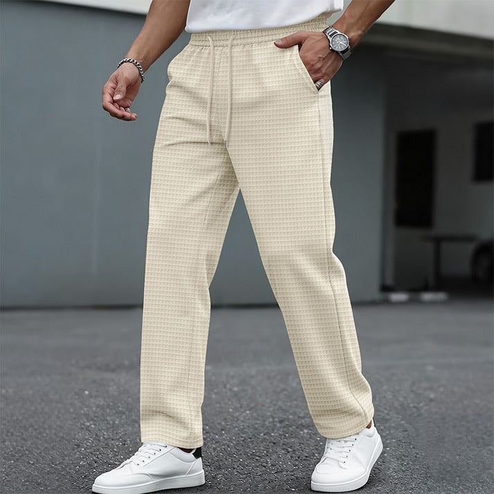 Men's Waffle-Textured Drawstring Pants