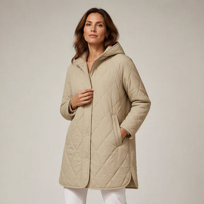 Women's Diamond-Quilted Hooded Padded Coat