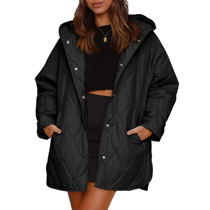 Women's Diamond-Quilted Hooded Padded Coat