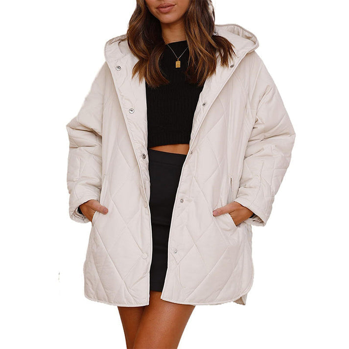 Women's Diamond-Quilted Hooded Padded Coat