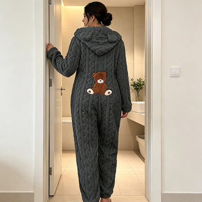 Women's Hooded Bear One-Piece