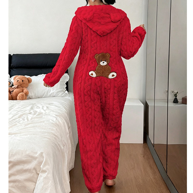 Women's Hooded Bear One-Piece