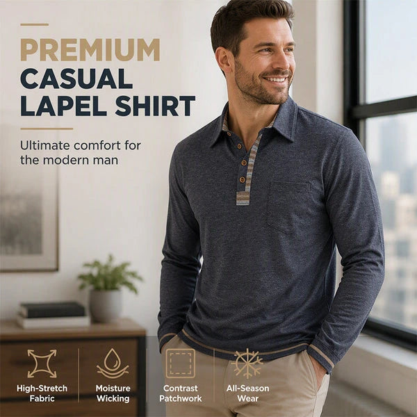 Men's Collared Button-Front Shirt