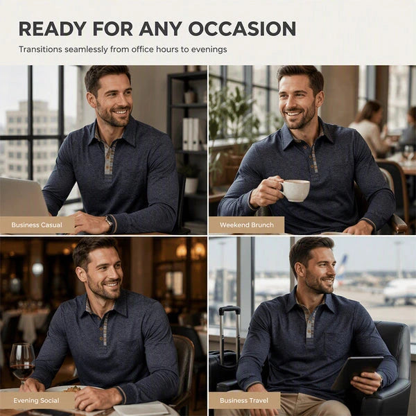 Men's Collared Button-Front Shirt