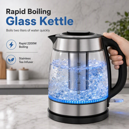 Glass Electric Kettle with Tea Infuser