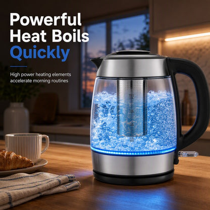 Glass Electric Kettle with Tea Infuser