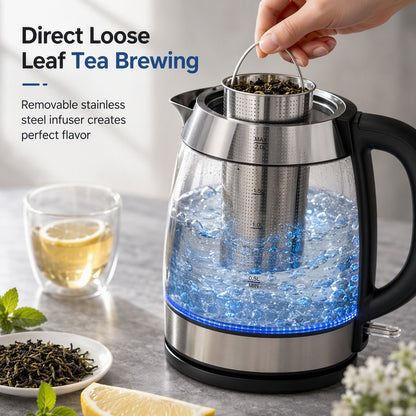 Glass Electric Kettle with Tea Infuser