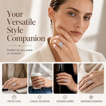 Square-Cut Ring with Prong Setting