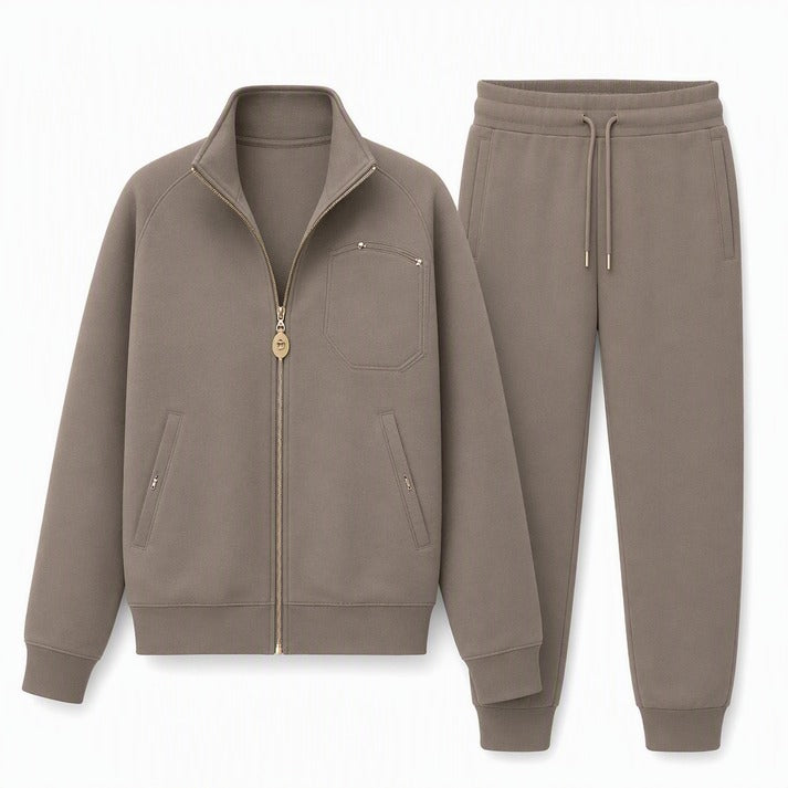 Women's Zip-Up Jacket and Wide-Leg Pants 2-Piece Set