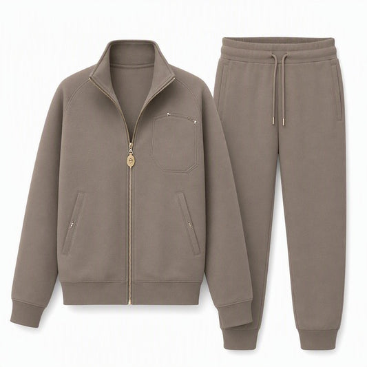 Women's Zip-Up Jacket and Wide-Leg Pants 2-Piece Set