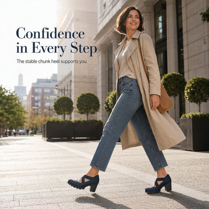 Women's Round-Toe Crisscross Strap Heels