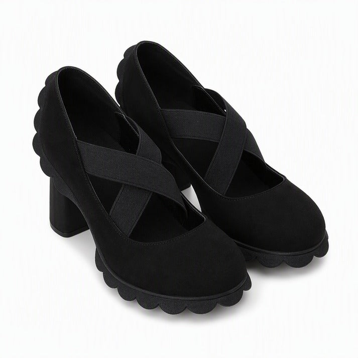 Women's Round-Toe Crisscross Strap Heels