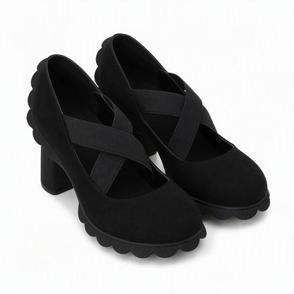 Women's Round-Toe Crisscross Strap Heels