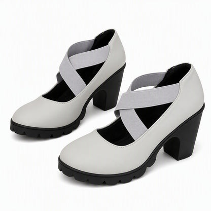 Women's Round-Toe Crisscross Strap Heels